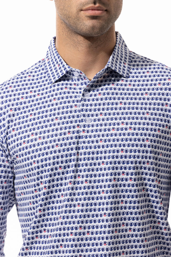 SanSoleil Mens SolTek ICE Short Sleeve Polo - US Ale