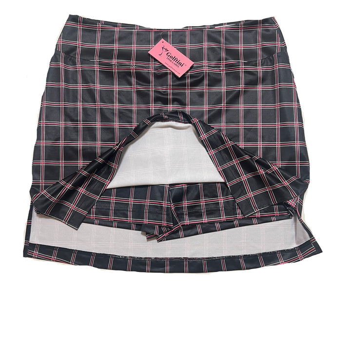 Golftini Impromptu Skort (17.5") - Black/Pink Plaid - Medium
