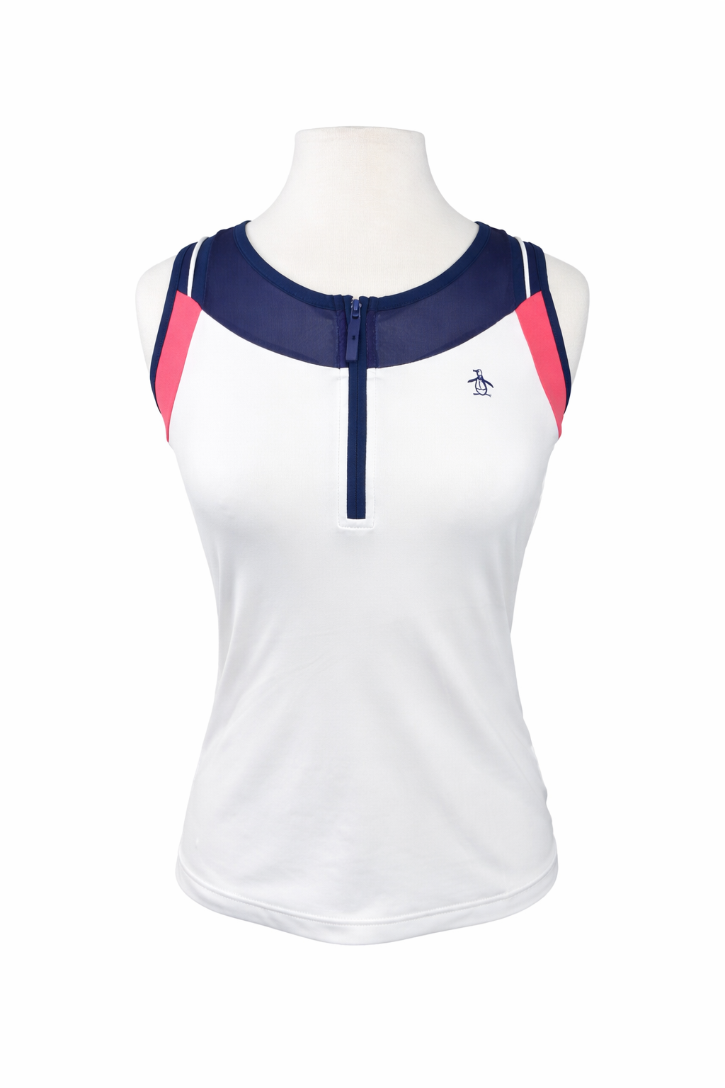 Penguin Women's White Quarter Zip Athletic Top - Small - Skorzie
