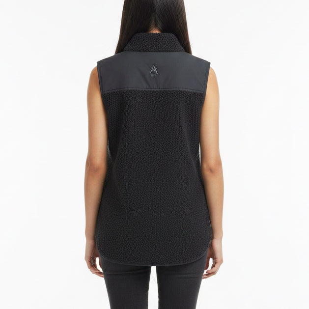Peter Millar Women's Golf Vest Tilly Bonded Sherpa (w/ logo) Black Size XS