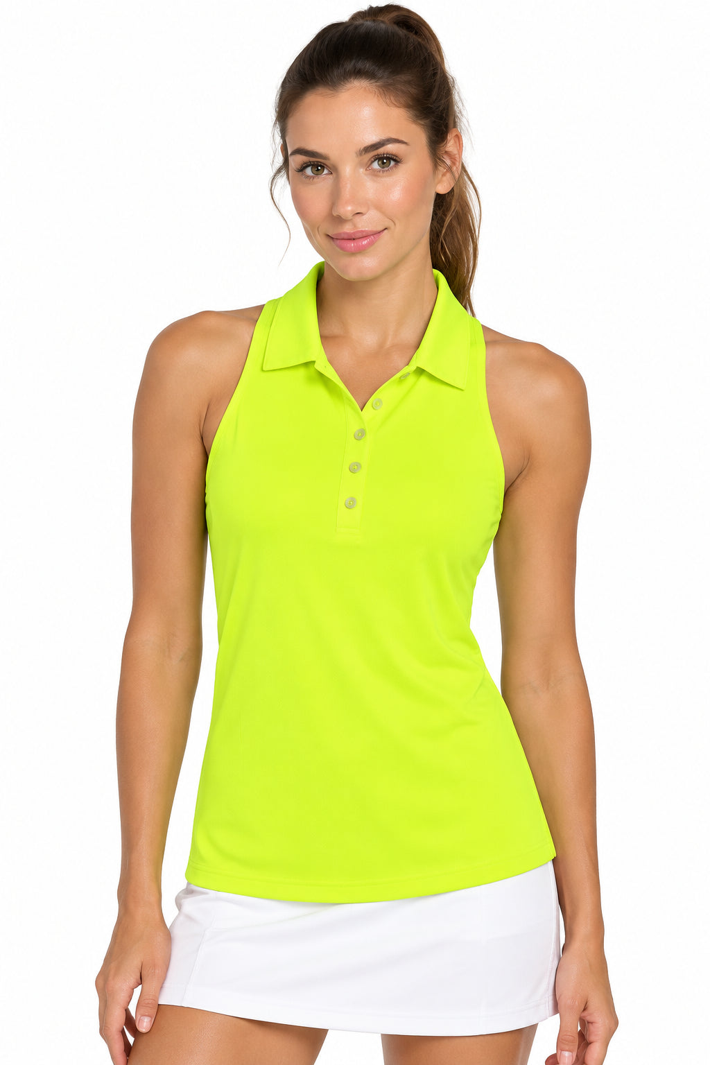 TJ Sport Racerback Sleeveless Polo - Neon Yellow