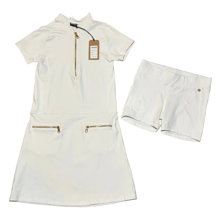 MDC Jersey Zip Polo Dress - Cloud - Skorzie