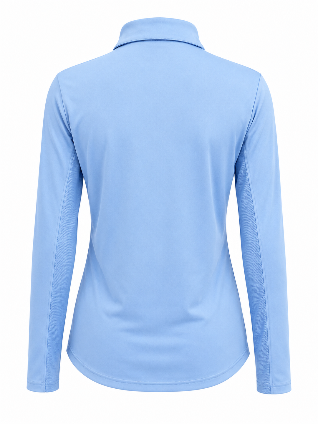 SanSoleil SolCool Long Sleeve Zip Polo - Cornflower Blue