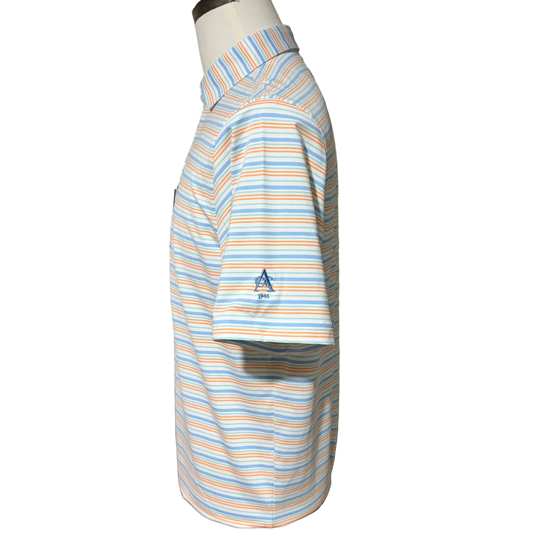 Straight Down Zuma Stripe Polo (w/logo) - Carolina - Small - Skorzie