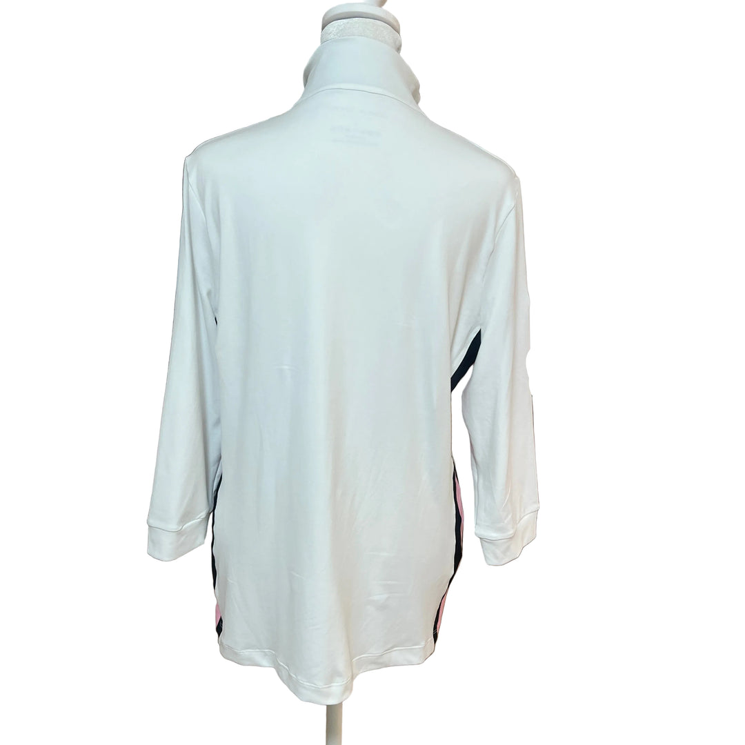 Lohla Sport Megan 3/4 Sleeve Top - White/Cotton Candy - Large - Skorzie