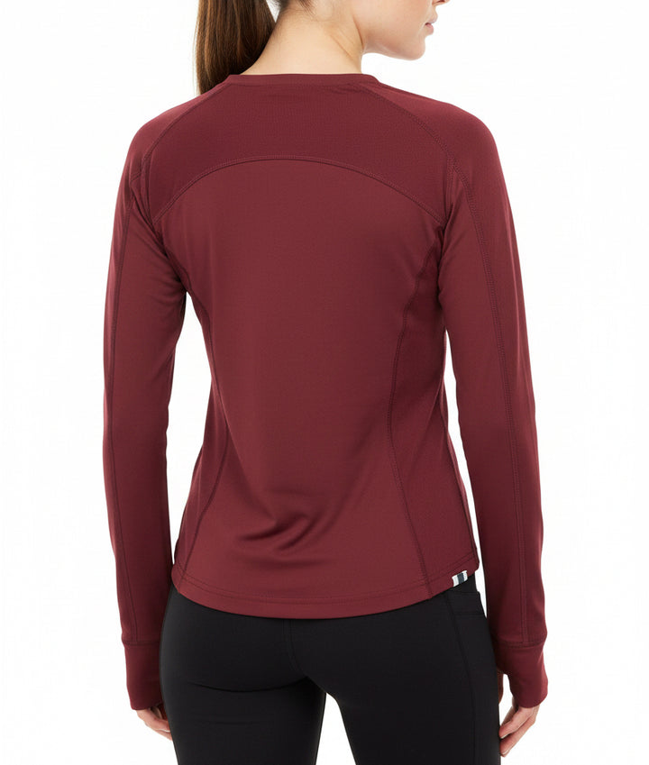Fore All Women's Golf Top Marie Long Sleeve Merlot Size S