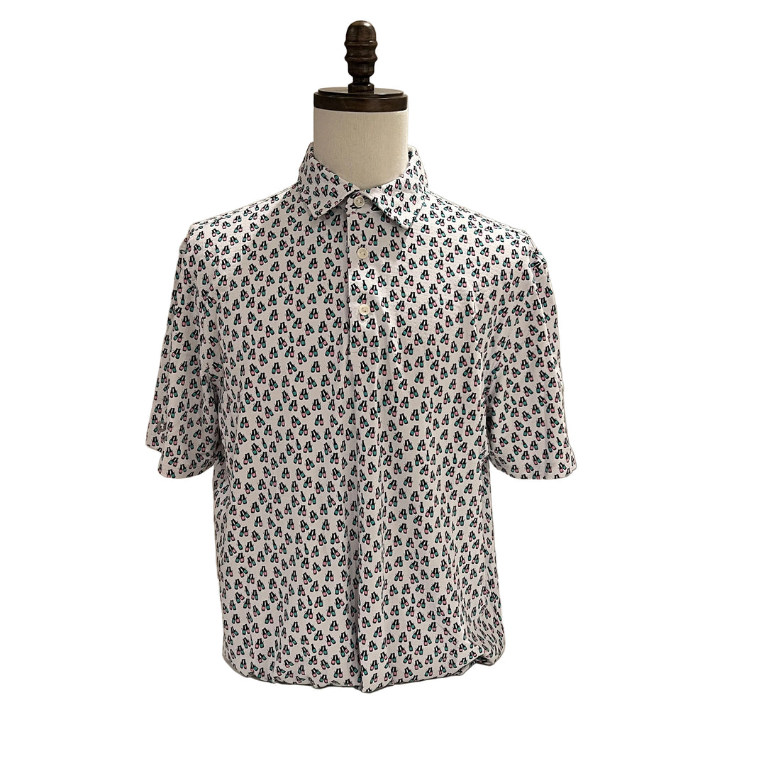 IBKUL Cheers Polo - Pink/Turquoise - Large - Skorzie