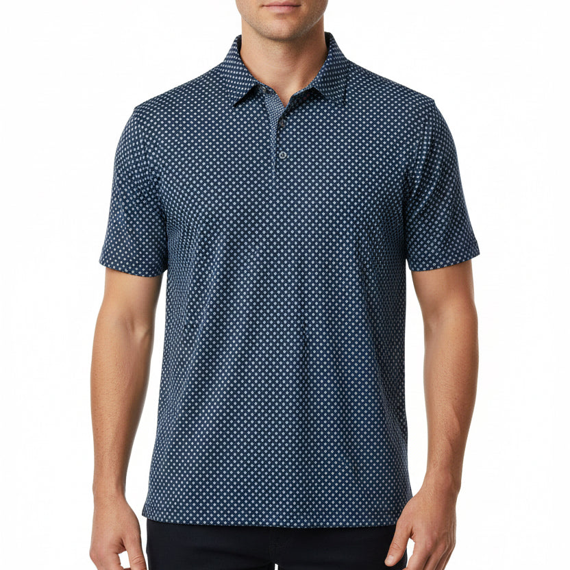 Straight Down Men's Golf Polo Banksville New Indigo Size L