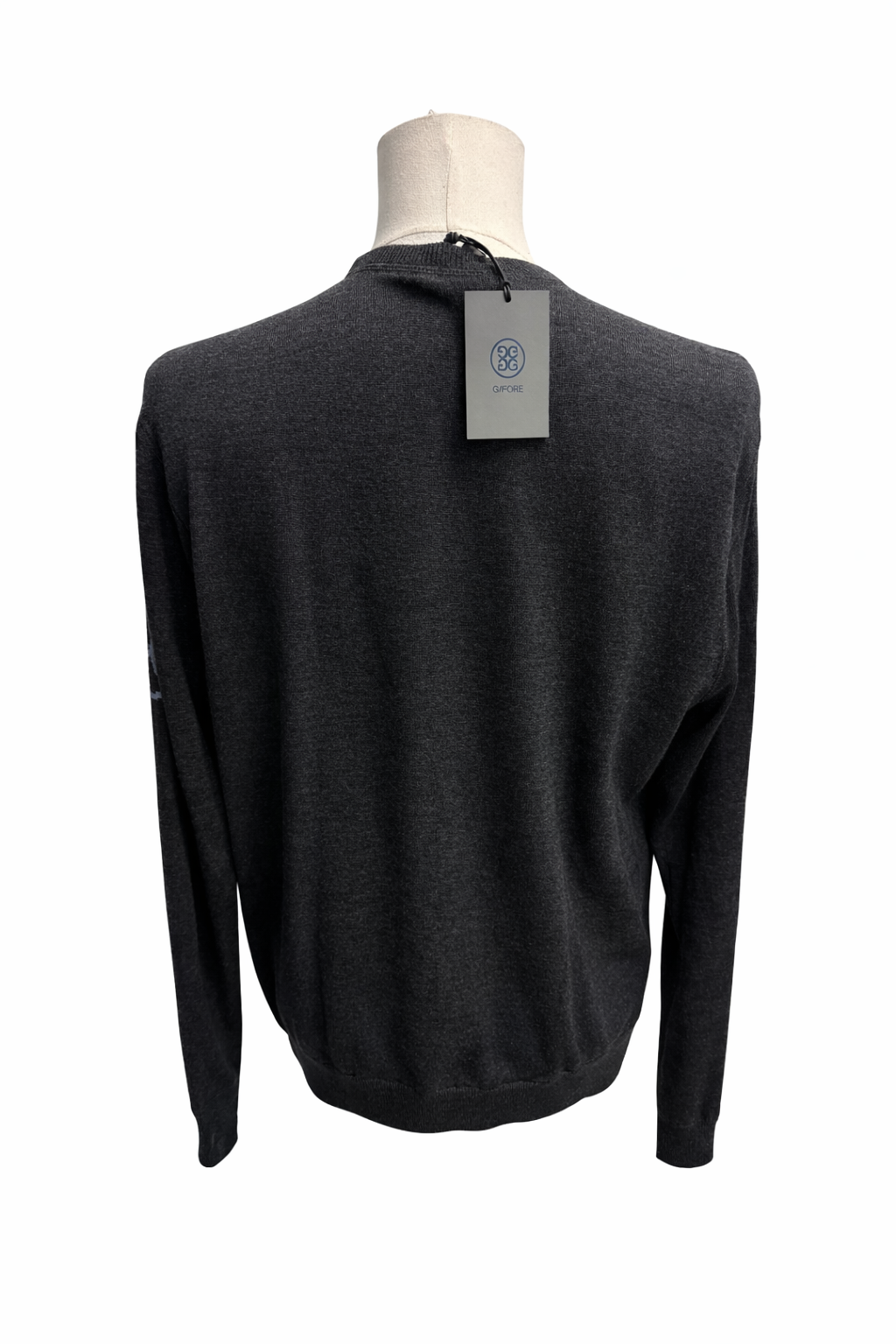 G/FORE Men's Circle G's Merino Wool Crewneck Sweater - Charcoal - Medium - Skorzie