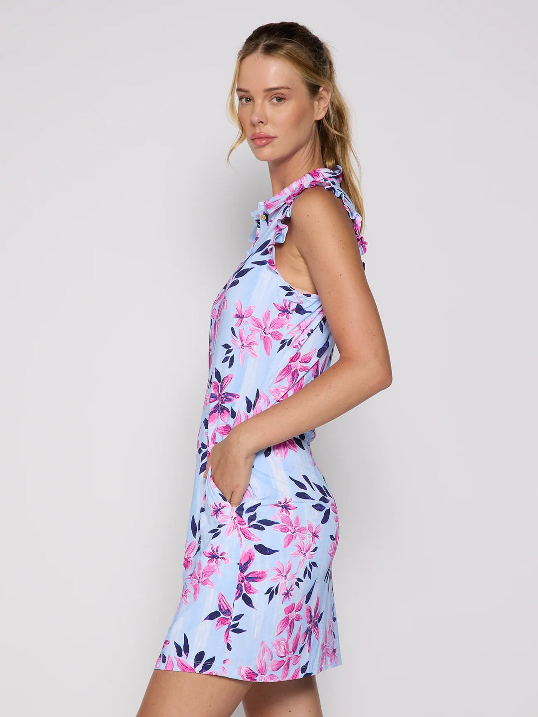 G-Lifestyle Polo Dress With Gold Buttons - Bamboo - Skorzie