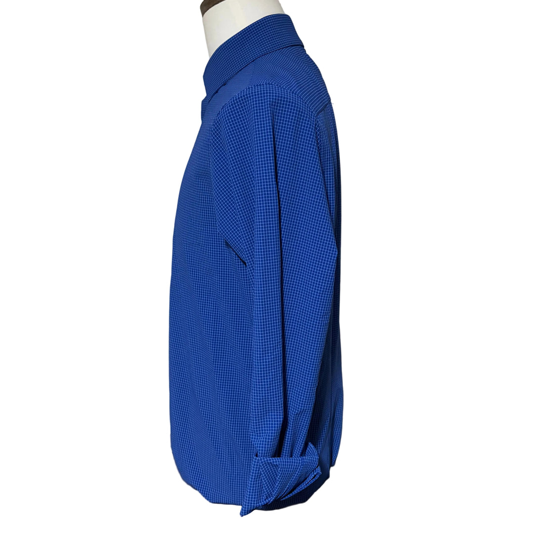 Mizzen + Main Trim Fit Leeward L/S Dress Shirt - Cobalt Grid - Medium