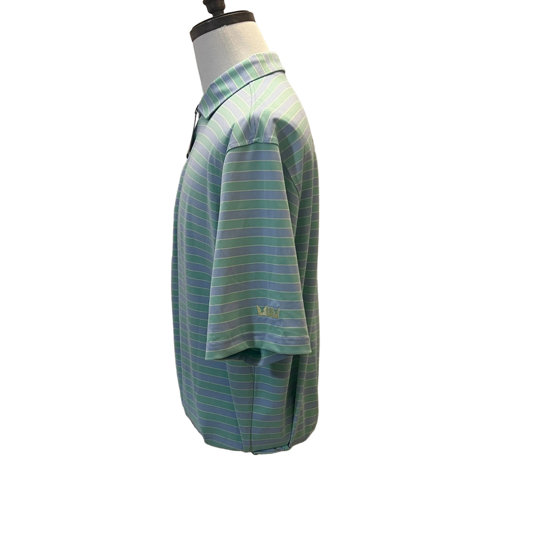 Turtleson Flynn Stripe Polo (w/ logo) - Blue/Green - FINAL SALE ITEM - Skorzie