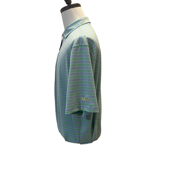 Turtleson Flynn Stripe Polo (w/ logo) - Blue/Green - FINAL SALE ITEM - Skorzie