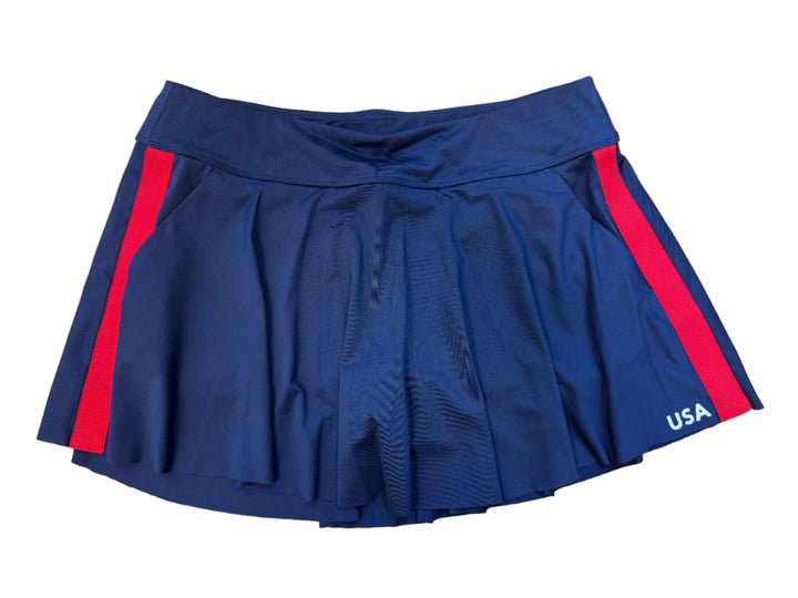 Dunning Solheim Cup Circle Skort Ventilated Mesh with Stripe (14") - Night Sky