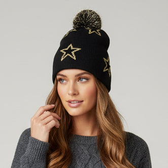 Lohla Sport Women's Beanie The Star Black One Size FINAL SALE ITEM
