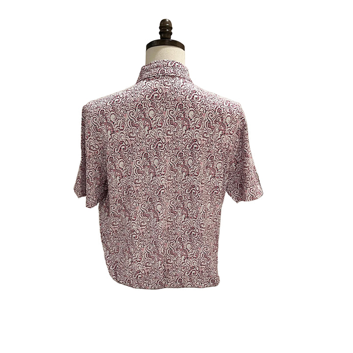 IBKUL Paisley Polo - Berry/Black - Large - Skorzie