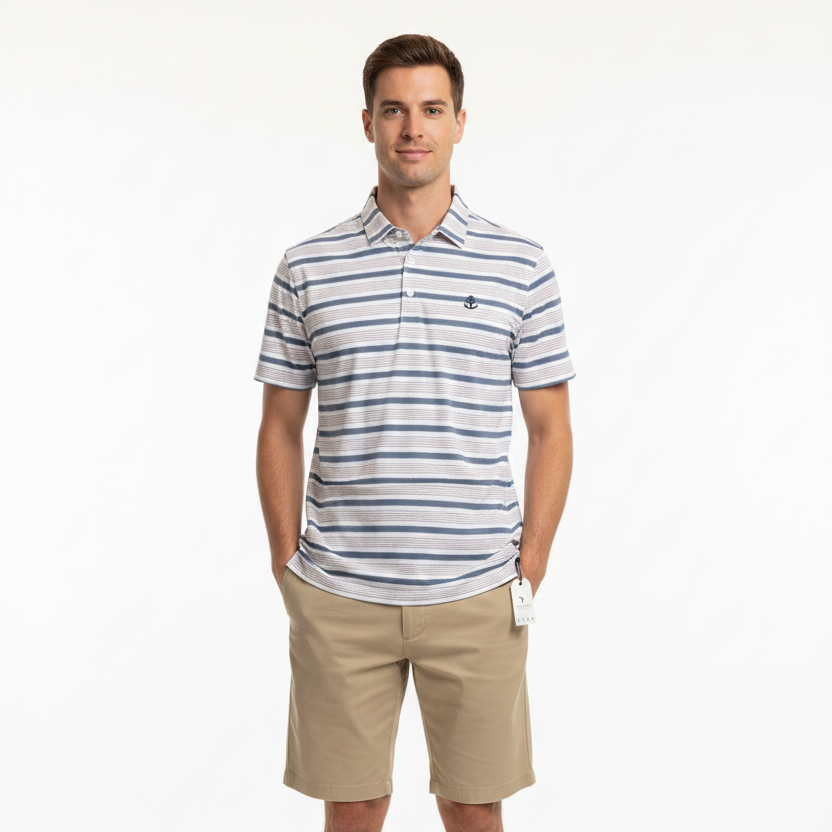 Anderson Ord Men's Golf Polo Spear (w/logo) Bluefin/Eilish Size S