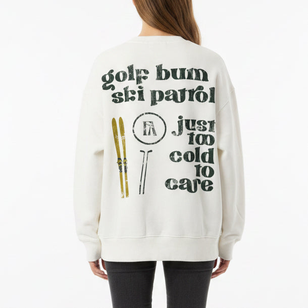 Fore All Women's Golf Sweatshirt "Golf Bum" White Size XS