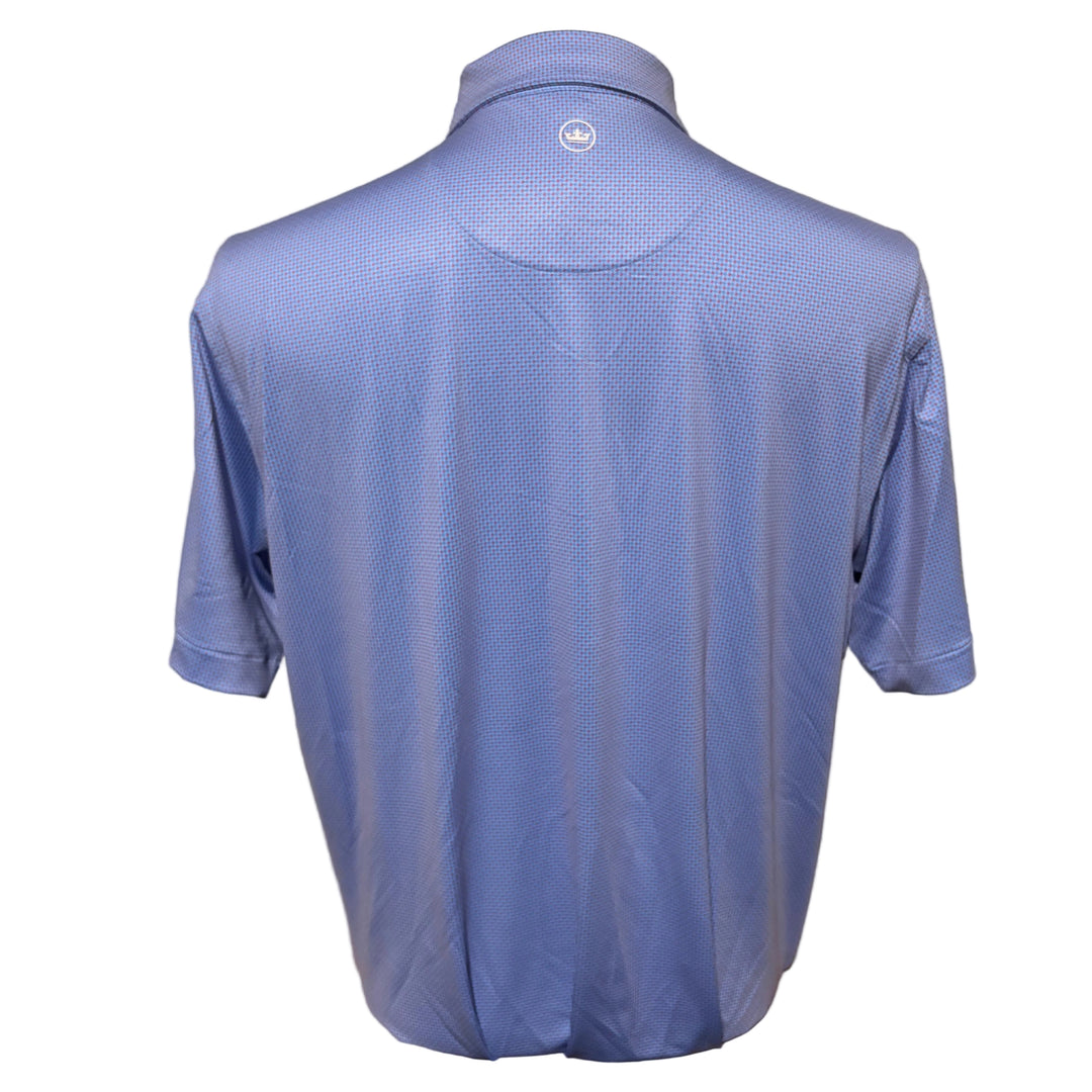 Peter Millar Phoenix Performance Jersey Polo (w/logo) - Blue/Red - Medium - Skorzie
