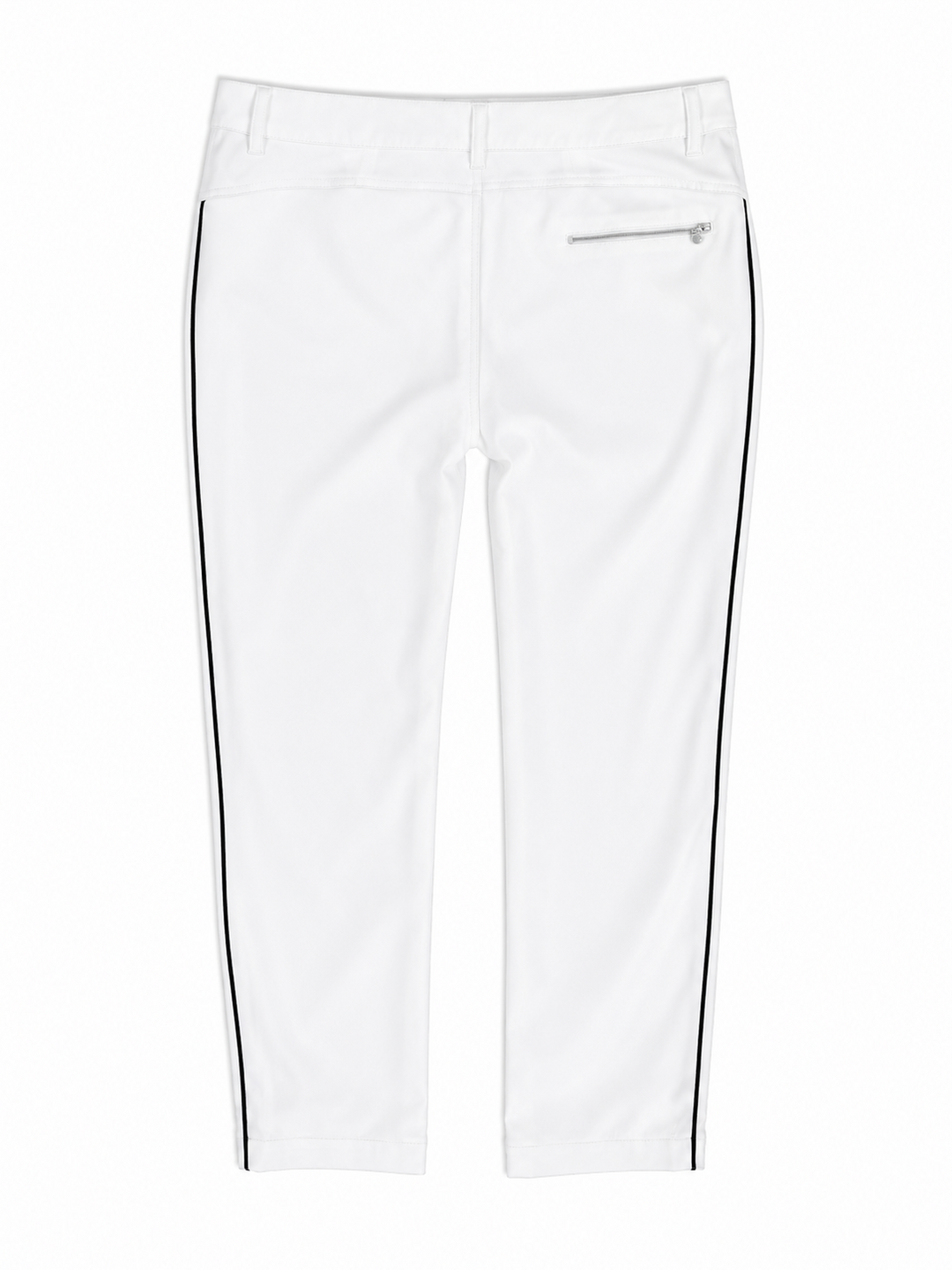 Daily Sports Glam High Water Ankle Pant - White with Black Piping