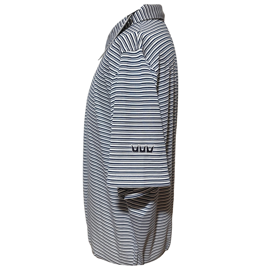 Sun Day Red Cypress Pique Stripe Polo (w/logo) - Estate Blue - XX-Large - Skorzie