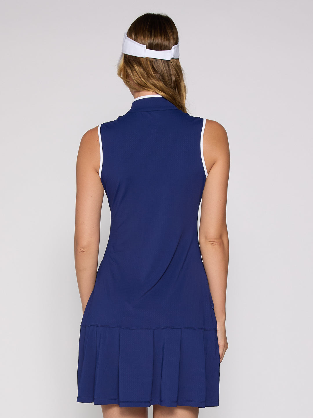 G-Lifestyle Sleeveless Half Zip Up Dress - True Navy - Skorzie