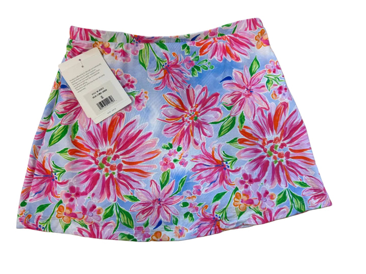G-Lifestyle Women's Ruffle Wrap Golf Skort (14") - Flower Garden - Small