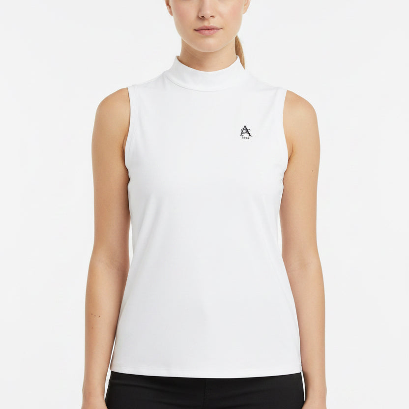 Adidas Women's S/L Golf Polo Ultimate Classic Mock (w/ logo) White Size S - FINAL SALE ITEM