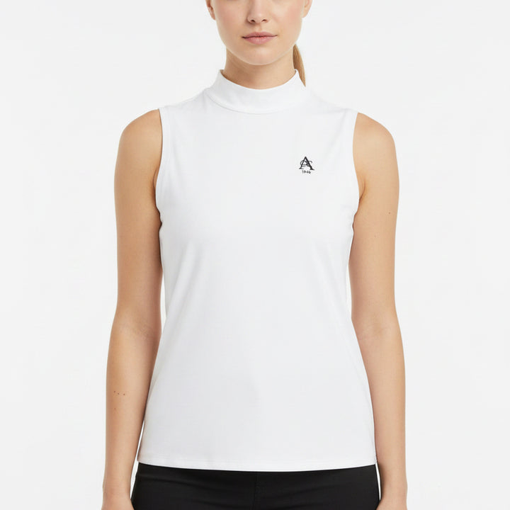 Adidas Women's S/L Golf Polo Ultimate Classic Mock (w/ logo) White Size S - FINAL SALE ITEM
