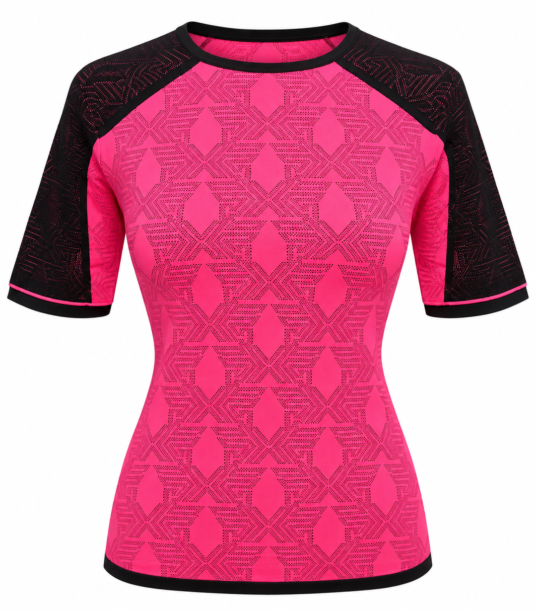 PXG Women's Shadow Jacquard Knit Top - Black/Hot Pink (FINAL SALE ITEM)