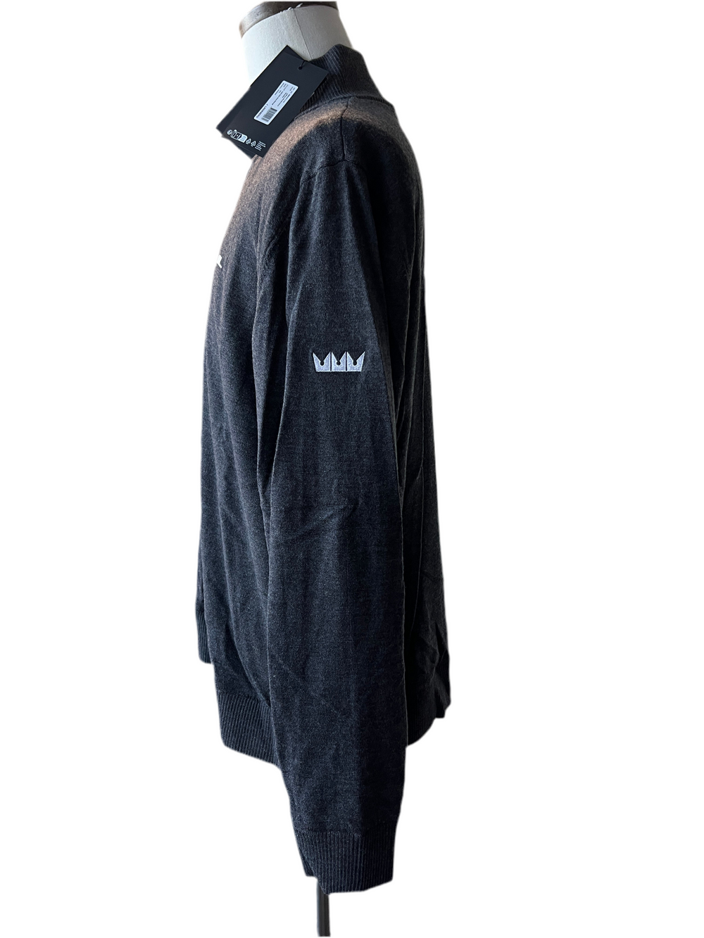 Linksoul Cotton-Blend Half-Zip Sweater - Dark Grey - Small - Skorzie