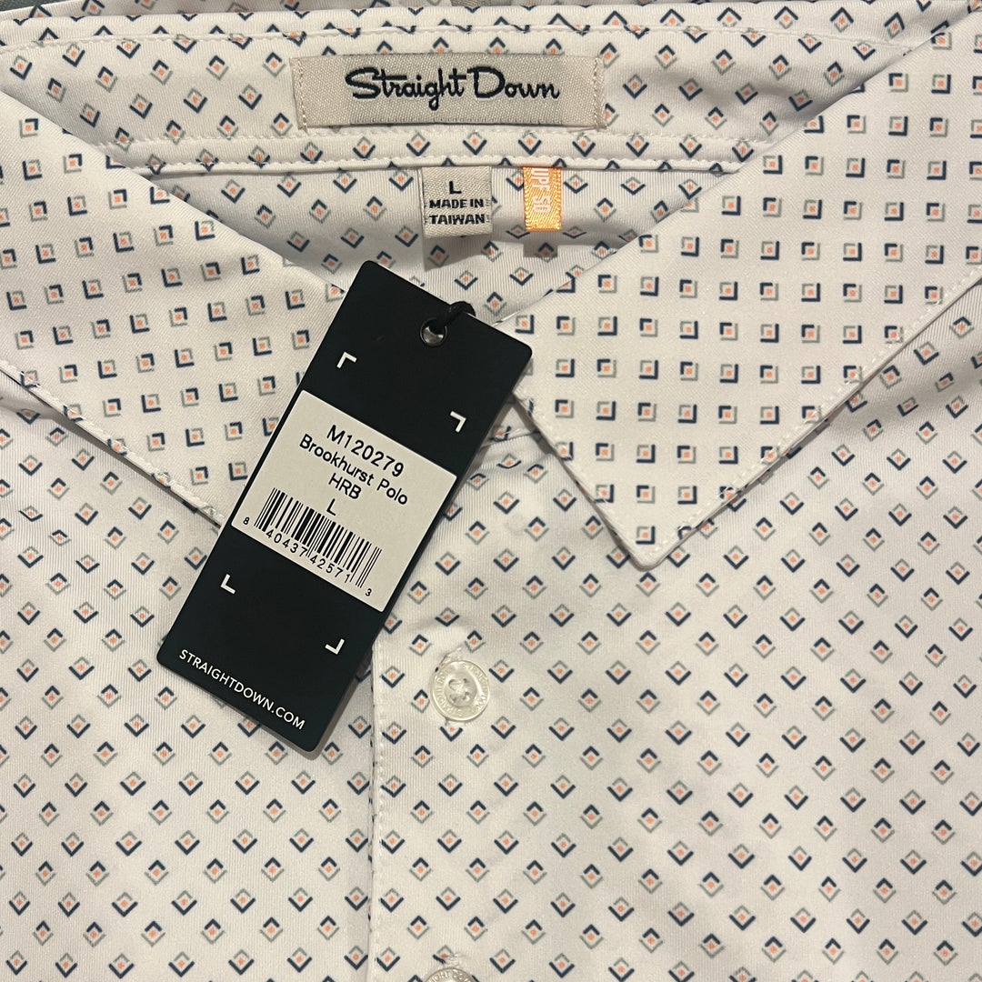 Straight Down Men's Golf Polo Brookhurst Herb Size L