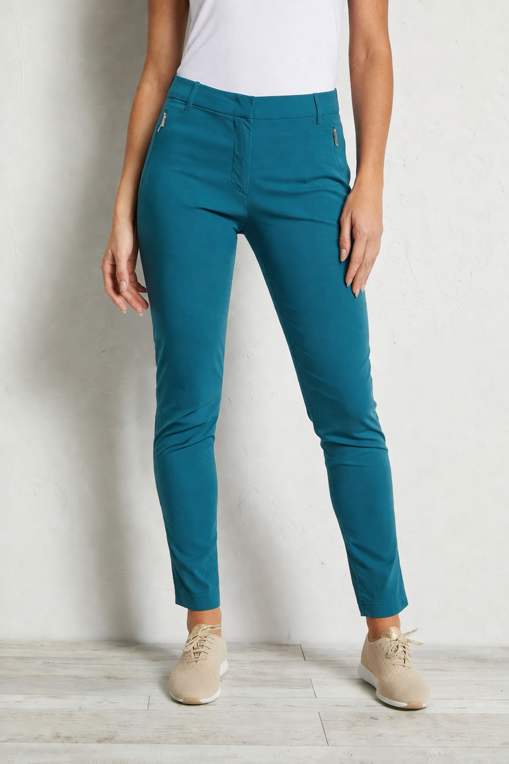 Anatomie Thea Ultra Light Weight Straight Leg Pant - Peacock - Skorzie