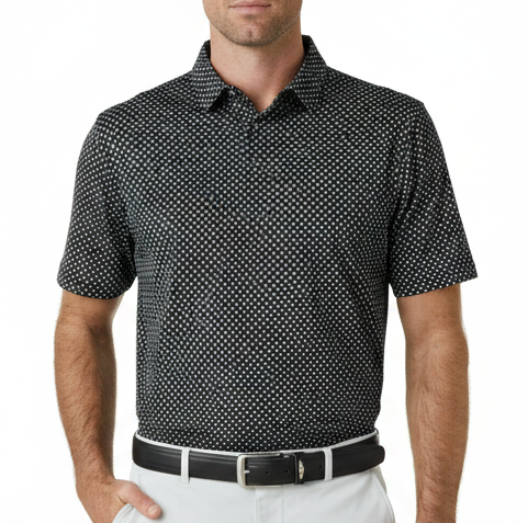 Straight Down Men's Golf Polo Banksville Black Size L