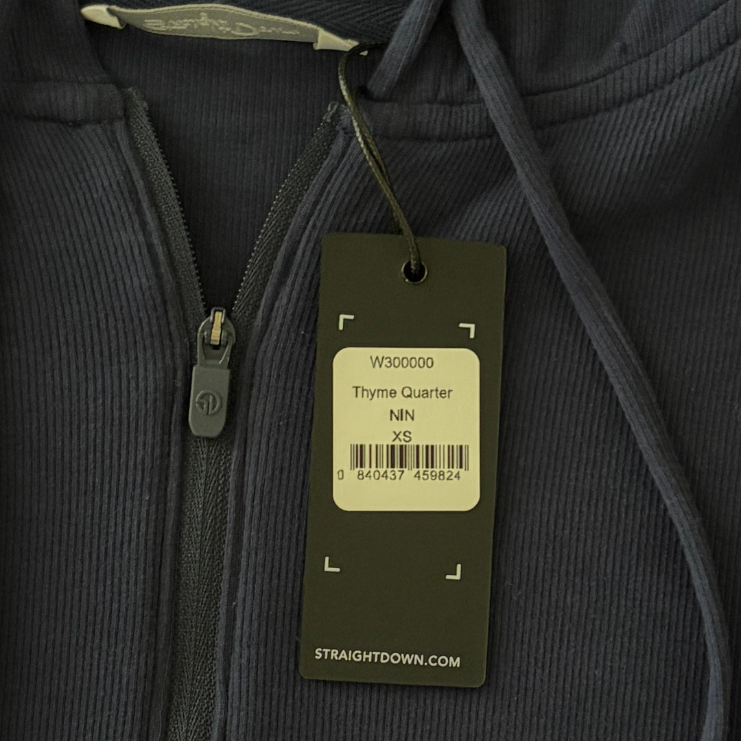 Straight Down Women's Golf Hoodie Thyme Quarter Zip New Indigo Size XS