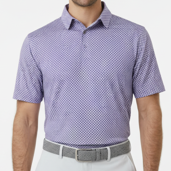 Straight Down Men's Golf Polo Ironwood Tidal Size L