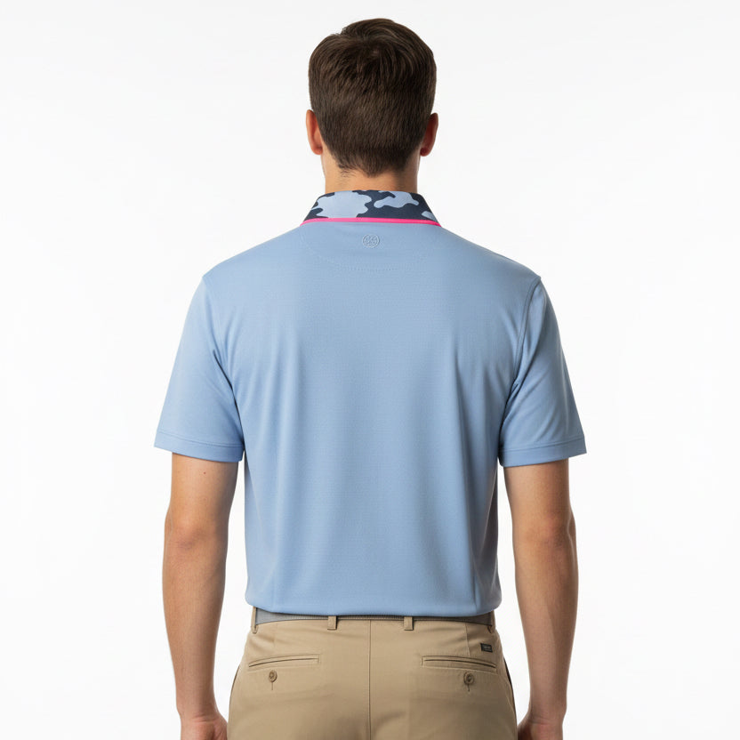 G/FORE Men's Polo Camo Collar Performance Pique Willow Size M