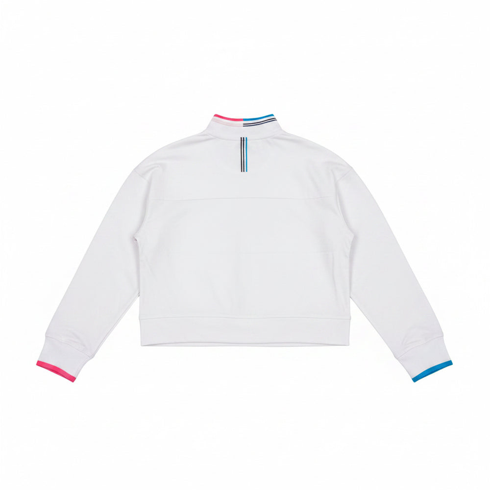 G/FORE Brushed Back Stretch Fitted Layer Pullover (w/ logo) - Snow - Skorzie