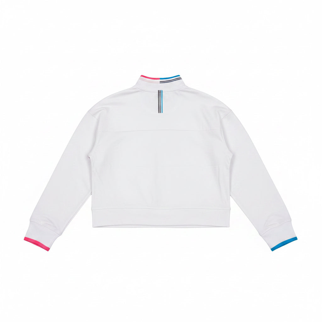 G/FORE Brushed Back Stretch Fitted Layer Pullover (w/ logo) - Snow - Skorzie