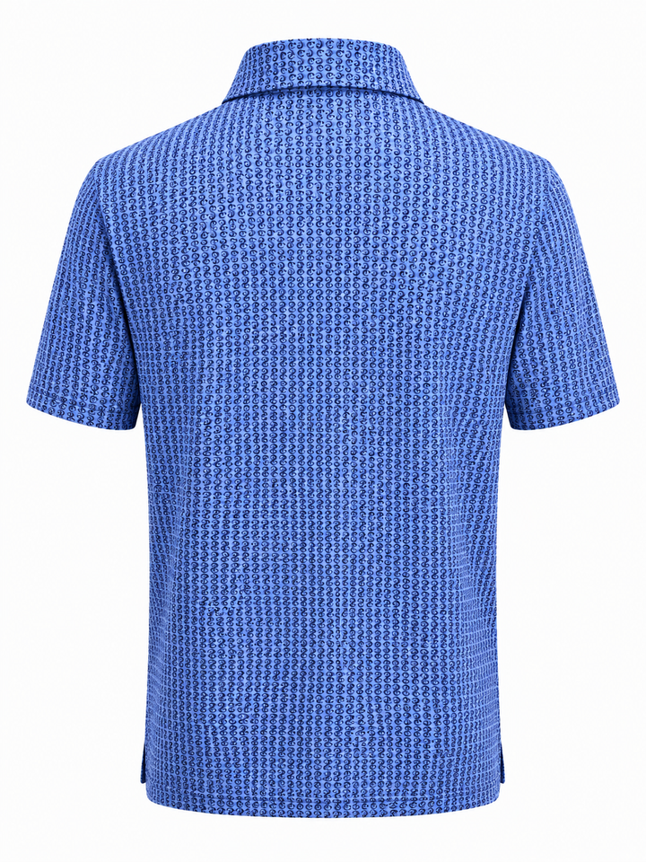 Bobby Jones North Shore Print Jersey Polo - Classic Blue - Large