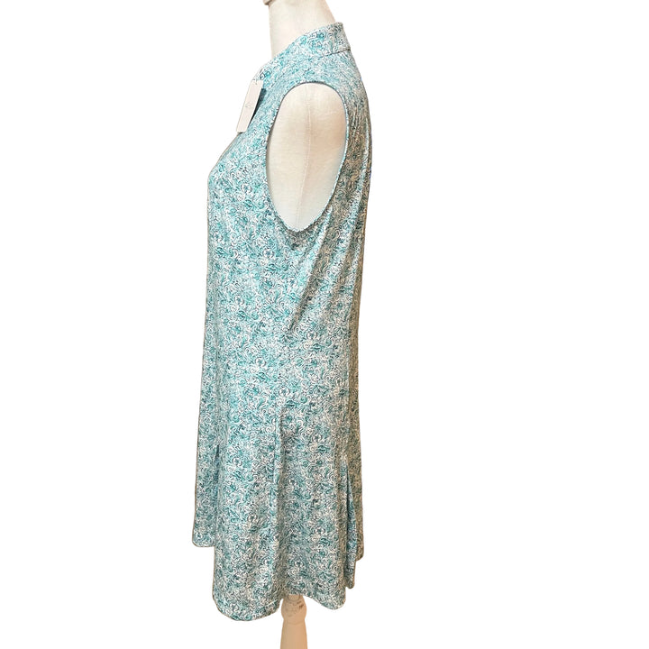 Greg Norman Sleeveless Zip Dress - Ocean Breeze - Medium - Skorzie