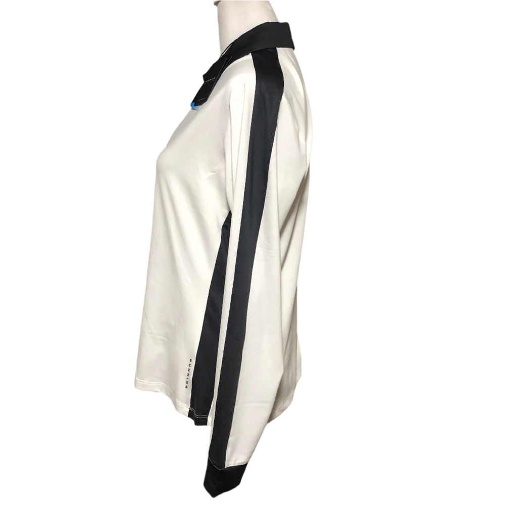 Dunning Moira Long Sleeve Ventilated Polo - White/Ebony - Medium - Skorzie