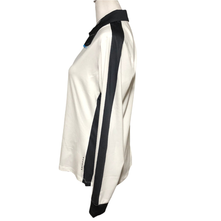 Dunning Moira Long Sleeve Ventilated Polo - White/Ebony - Medium - Skorzie