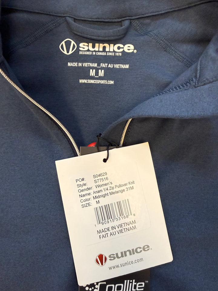 Sunice Anam Aerosoft Performance Quarter-Zip Pullover - Midnight Melange - Medium