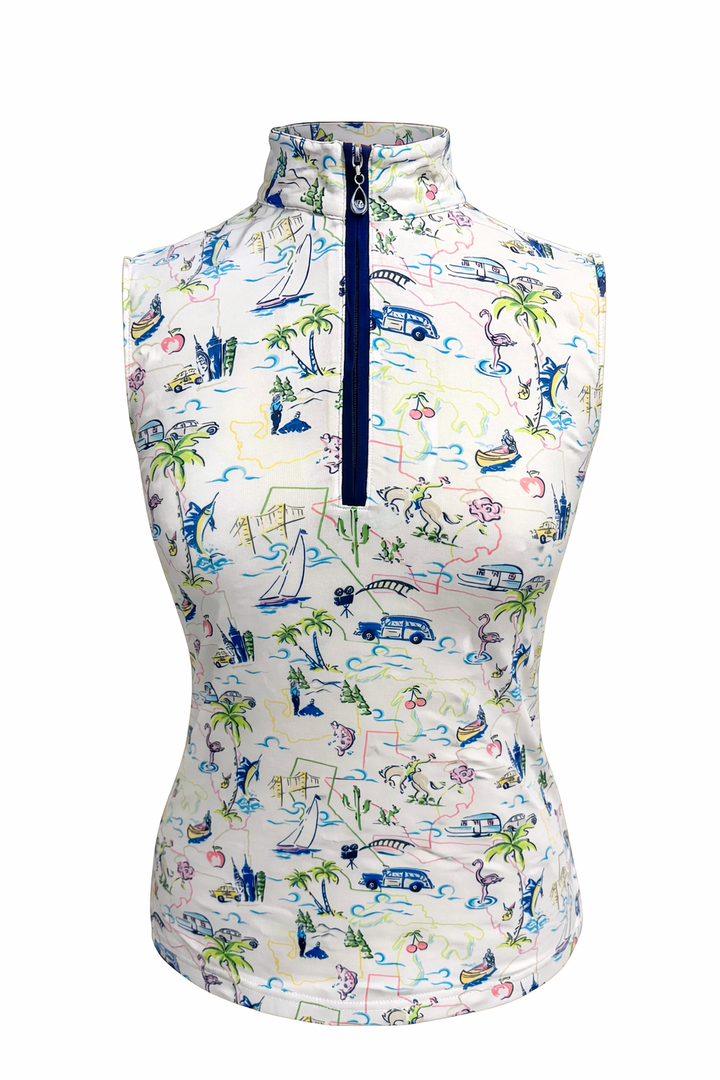 SanSoleil SOLCOOL SLEEVELESS MOCK - On The Road Again - Skorzie