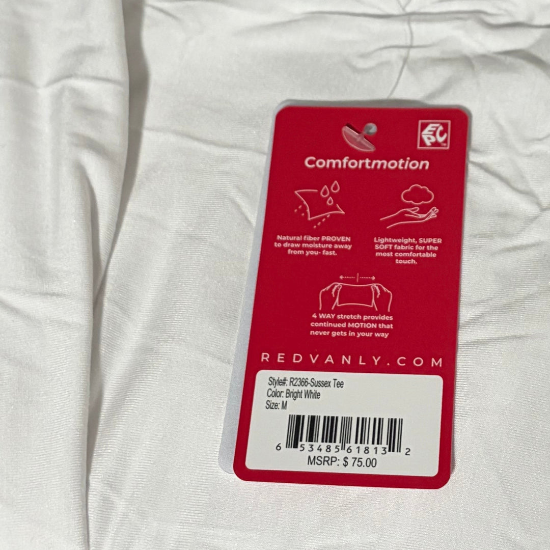 Redvanly Men's Golf Tee Sussex Bright White Size M