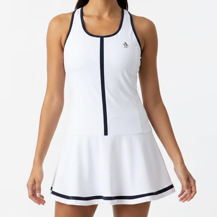 Original Penguin Women's Tennis Dress Colorblock Bright White Size S