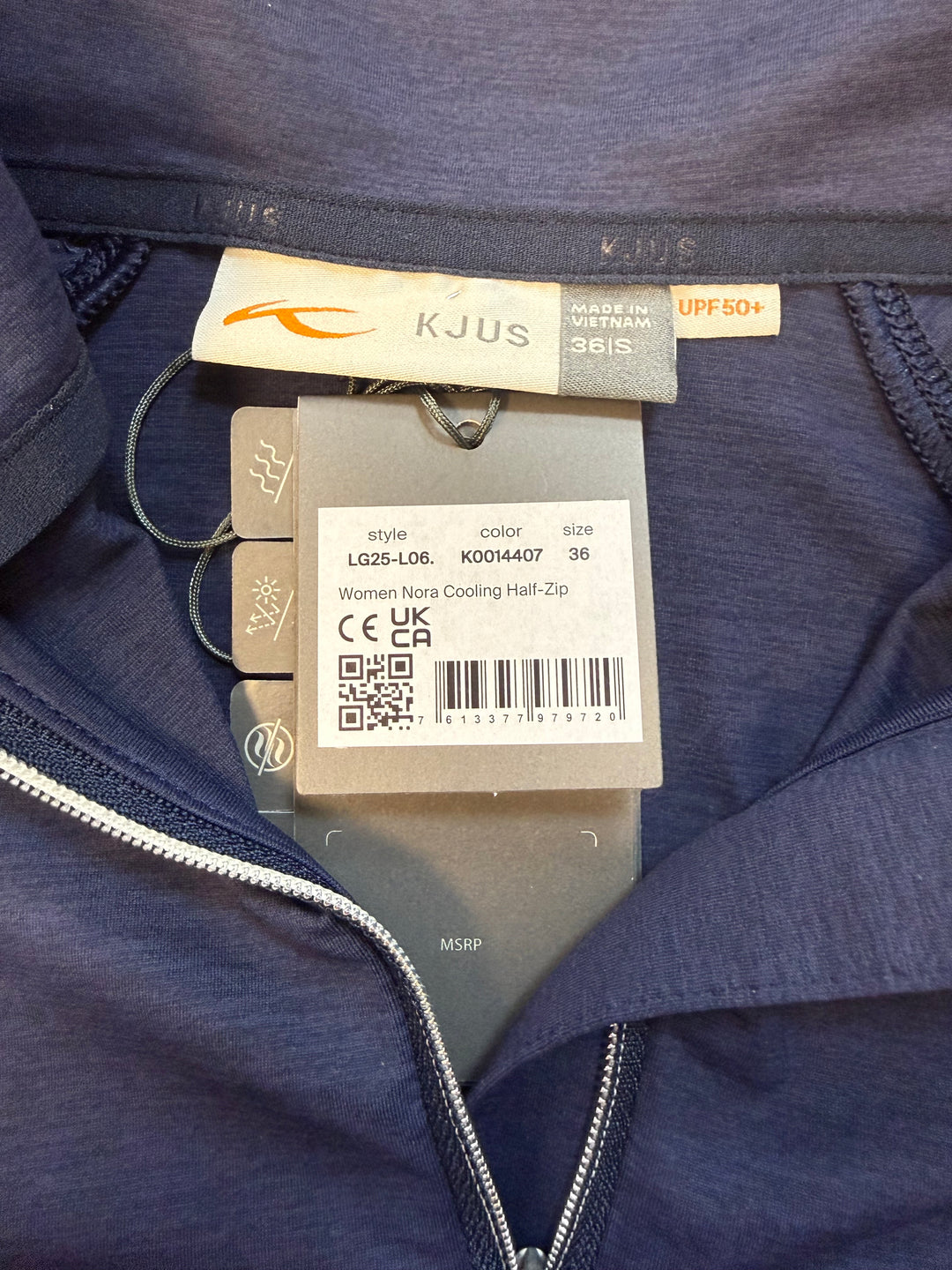 KJUS Nora Cooling Half Zip (w/ logo) - Atlanta Blue - Small