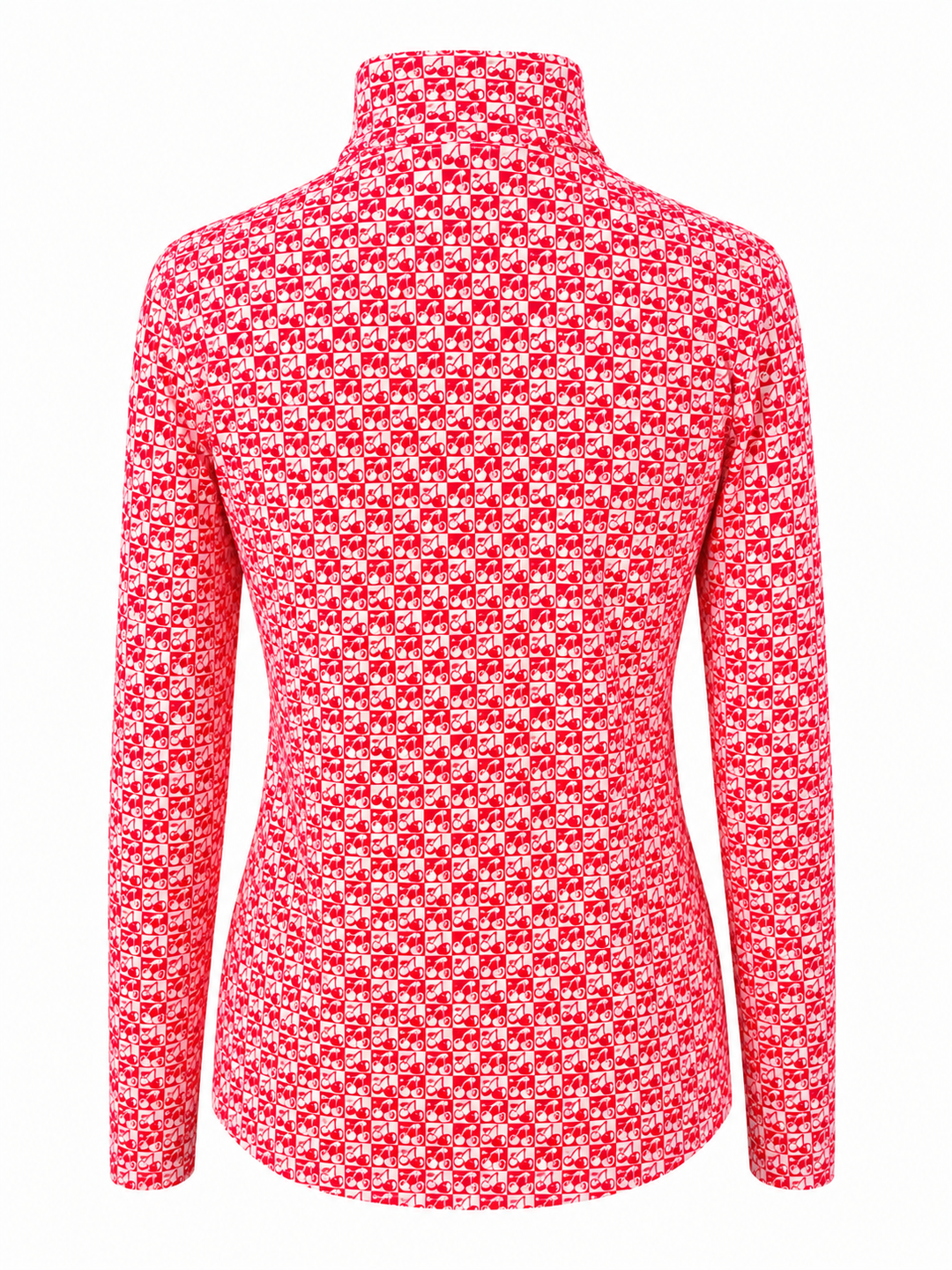 SanSoleil SolCool Print Mock Zip Top -  Cherry Pie