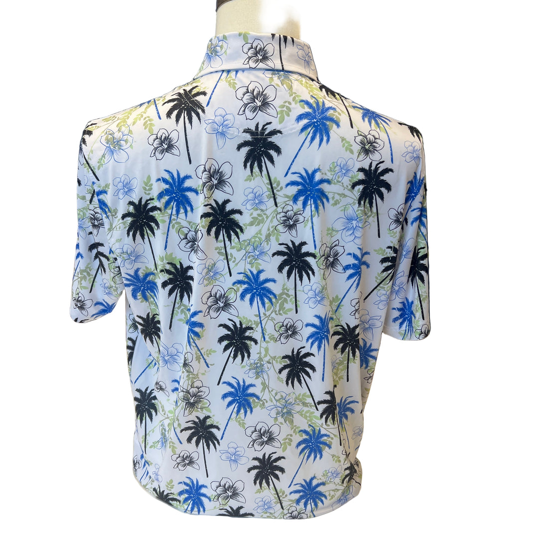 Grunk Dolfer Floral Polo - Green/Blue Palm - Small - Skorzie